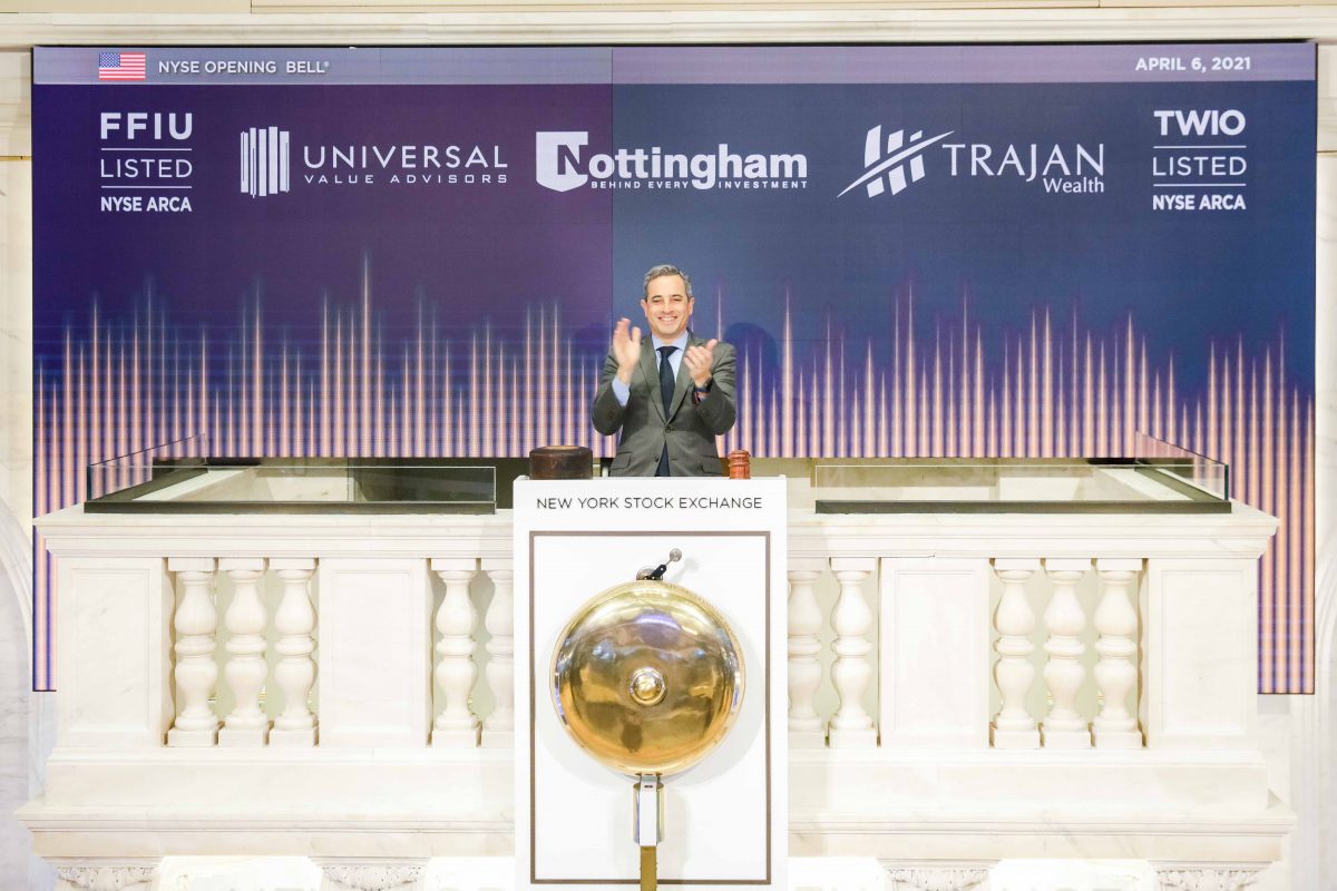 NYSE Bell Podium. pooled investment. Nottingham rings Opening Bell in celebration of TWIO and FFIU ETFs. pooled investment.