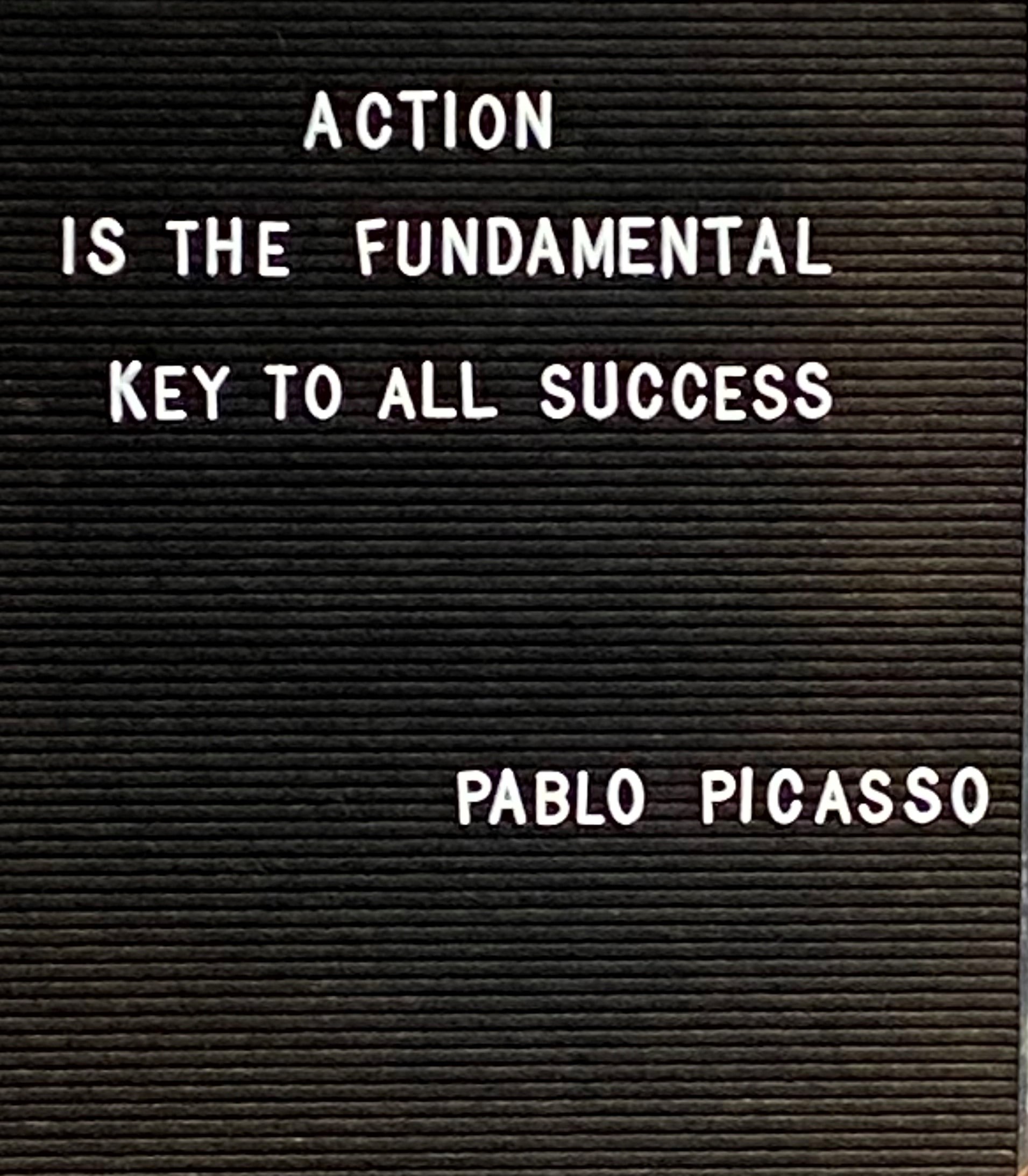 Motivational Quote by Pablo Picasso About Importance of Action